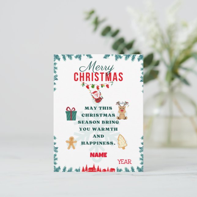 CHRISMAS JOYFUL CARD FEIERTAGSPOSTKARTE (Stehend Vorderseite)