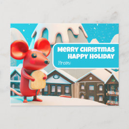 Chrismas Town Mice brachte Geschenk Postkarte