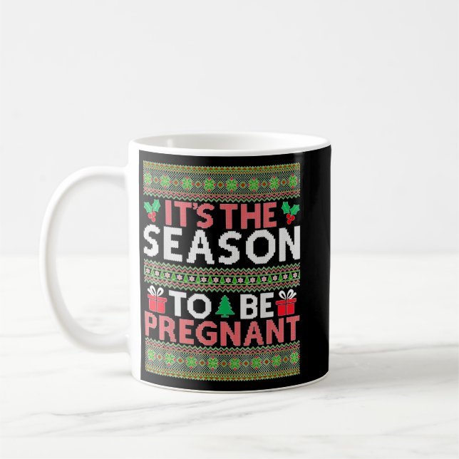Chrismas Ugly Sweaer Pregnancy Baby Announcemen XM Kaffeetasse (Links)