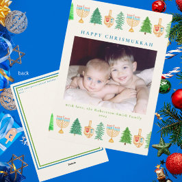 Chrismukkah Foto Holiday Message 12x18 Weihnachtsk Feiertagskarte