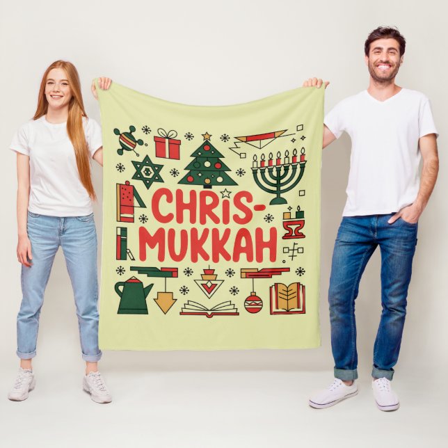 Chrismukkah Hanukkah Weihnachten Jüdisches Religiö Fleecedecke (Beispiel)