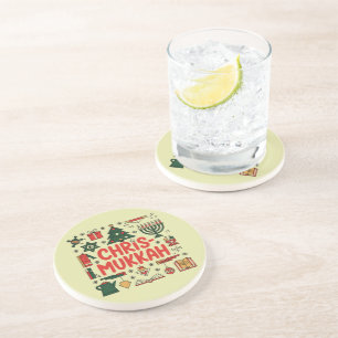 Chrismukkah Hanukkah Weihnachten Jüdisches Religiö Getränkeuntersetzer