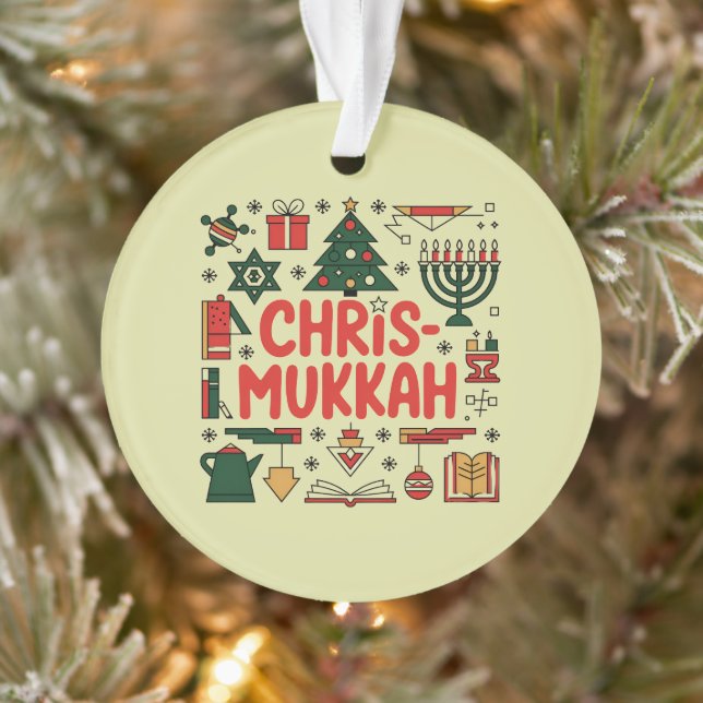 Chrismukkah Hanukkah Weihnachten Jüdisches Religiö Ornament (Baum)