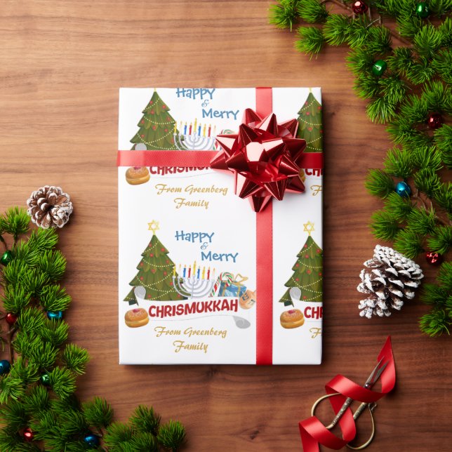 Chrismukkah-Mischfeiertagsmuster Geschenkpapier (Feiertagsgeschenk)