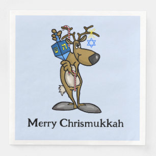 Chrismukkah Reindeer Paper Napkins Serviette