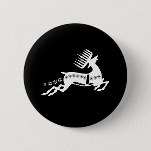 Chrismukkah Reindeer white Button