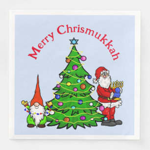 Chrismukkah Santa, Tree und Gnome Napkins Serviette
