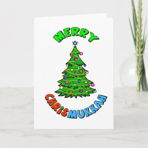 Chrismukkah Star der David Christmas Tree Card Feiertagskarte