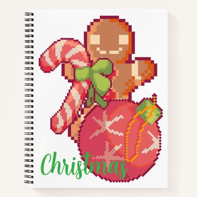 Chrisrmas memories pixelart, Pixel Art Notizbuch (Vorderseite)