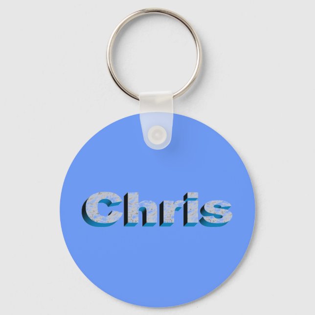 Chris's blaue Schlüsselkette Schlüsselanhänger (Vorderseite)