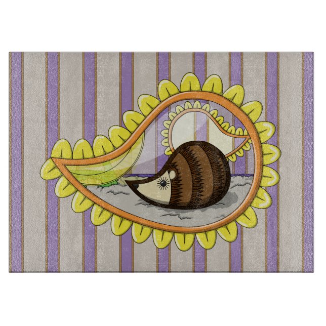 Chrissy the Igel Glass Cutting Board Schneidebrett (Vorderseite)