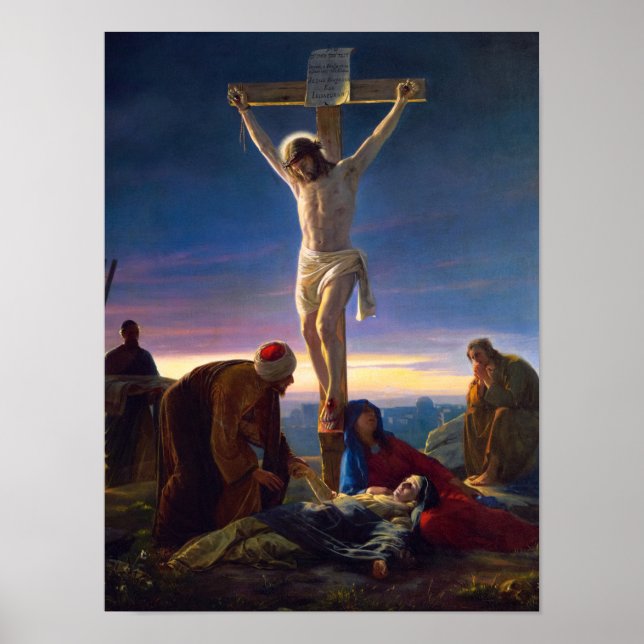Christ am Kreuz von Carl Bloch Poster (Vorne)