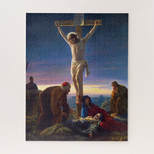 Christ am Kreuz von Carl Bloch Puzzle (Vertikal)