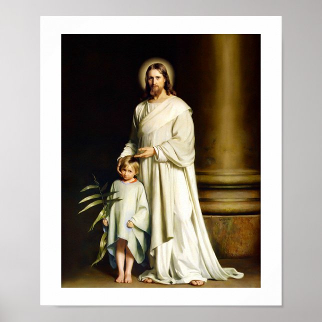 "Christ and Child" Gemälde von Carl Bloch. Poster (Vorne)