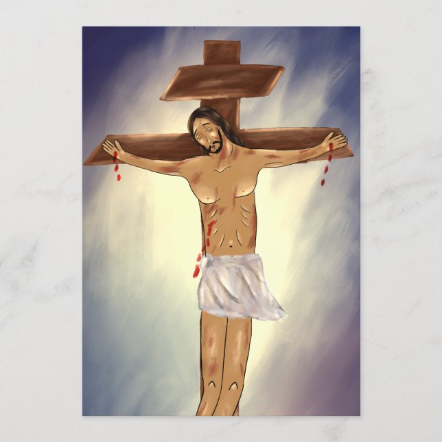 Christ auf der Kreuzpapier-Symbolkarte Dankeskarte (Vorderseite)