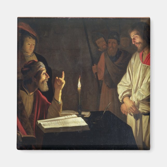 Christ Before Caiaphas (Öl auf Leinwand) Magnet (Vorne)