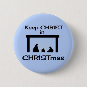CHRIST behalten in CHRISTMAS Button / Button