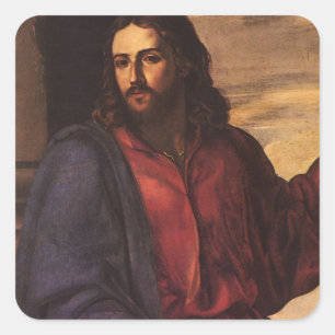 Christ Blessing Children by Artemisia Gentileschi Quadratischer Aufkleber