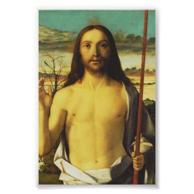 Christ Blessing von Giovanni Bellini Fotodruck (Vorne)