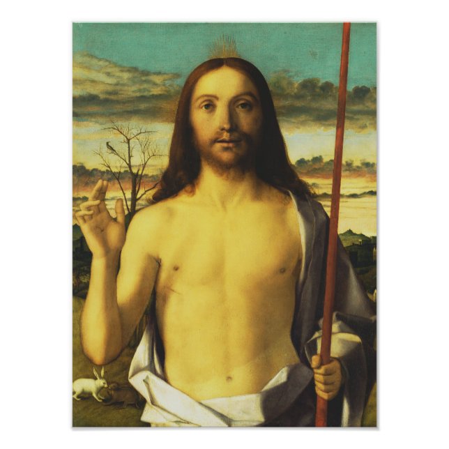 Christ Blessing von Giovanni Bellini Fotodruck (Vorne)