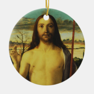 Christ Blessing von Giovanni Bellini Keramik Ornament