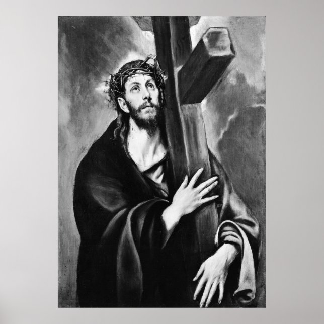Christ Carry the Cross (Black & White) Poster (Vorne)