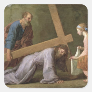 Christ Carry the Cross, c.1651 Quadratischer Aufkleber