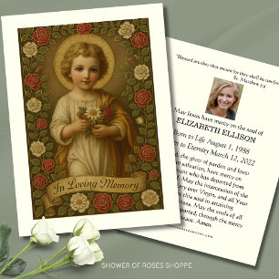 Christ Child Beerdigung Gebet florale Gedenkstätte