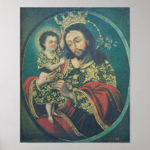 Christ Child Crowing St Joseph Poster