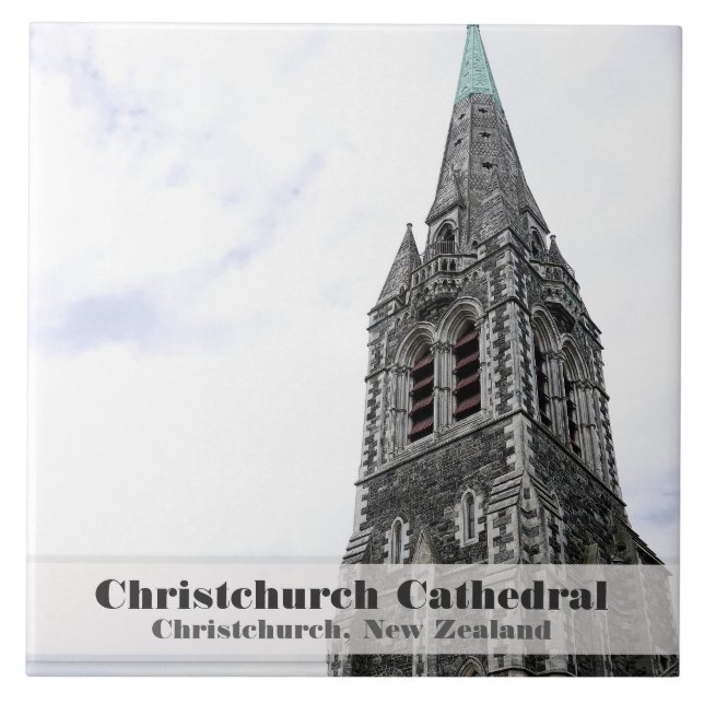 Christ Church Cathedral, Neuseeland Keramik Tile Fliese (Vorderseite)