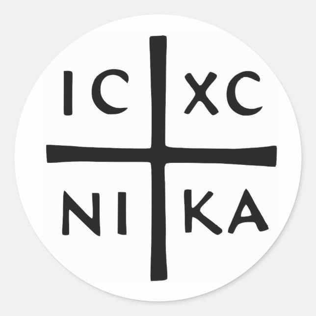 Christ Conquers — IC-XC NI-KA Runder Aufkleber (Vorderseite)