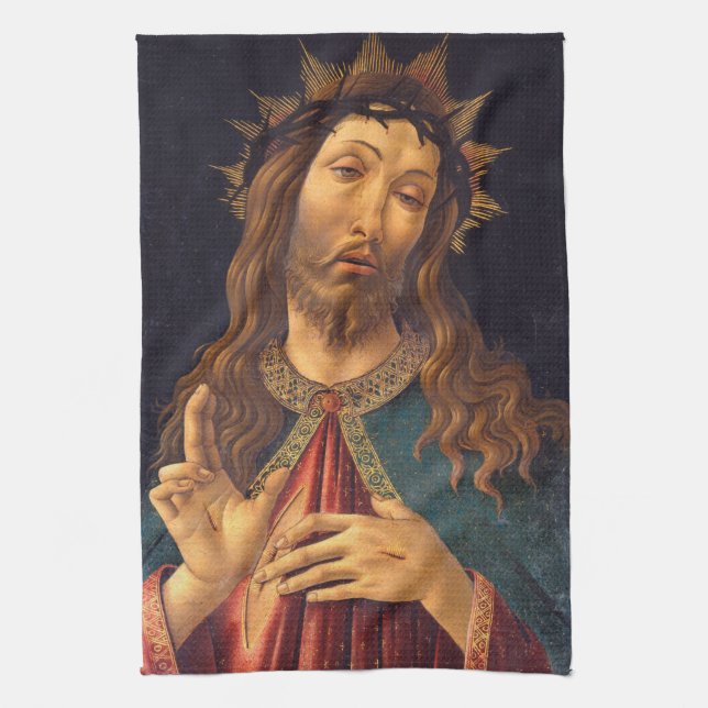 Christ Crowned with Thorns by Sandro Botticelli Geschirrtuch (Vertikal)