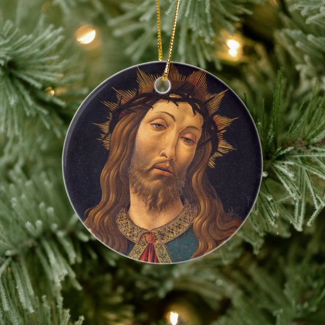Christ Crowned with Thorns by Sandro Botticelli Keramik Ornament (Baum)