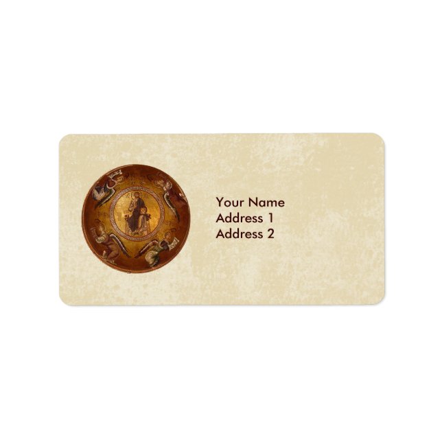 Christ das Christliche Symbol des Pantakrators Adressaufkleber (Vorne)