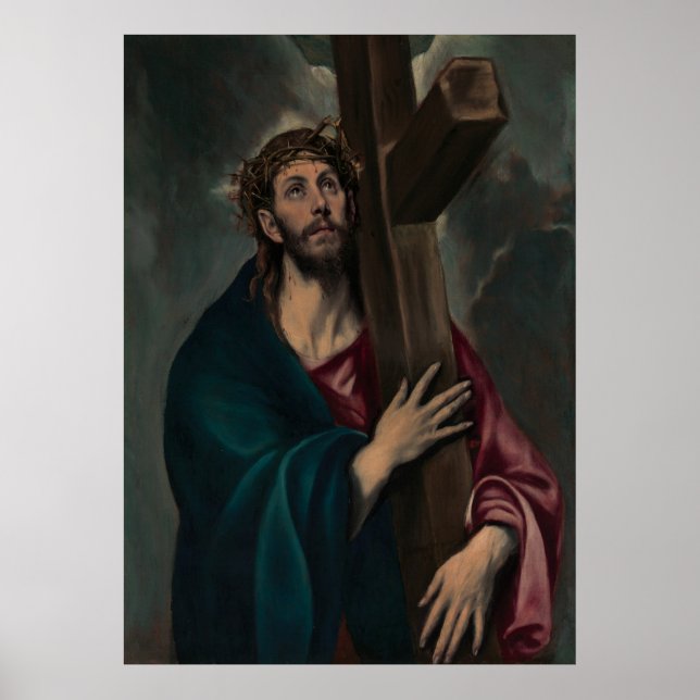 Christ, der das Kreuz (dunkles Poster) trägt Poster (Vorne)