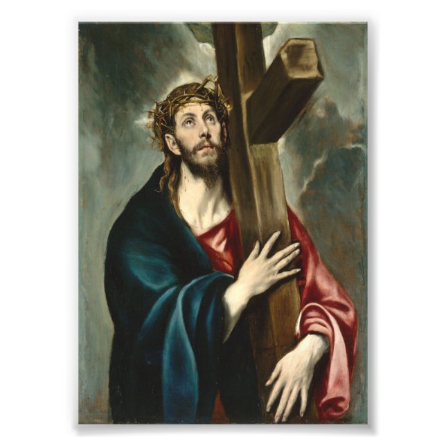 Christ, der das Kreuz trägt, El Greco Fotodruck (Vorne)