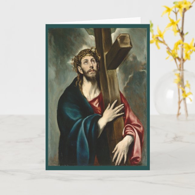 Christ, der das Kreuz trägt, El Greco Karte (Gelbe Blume)