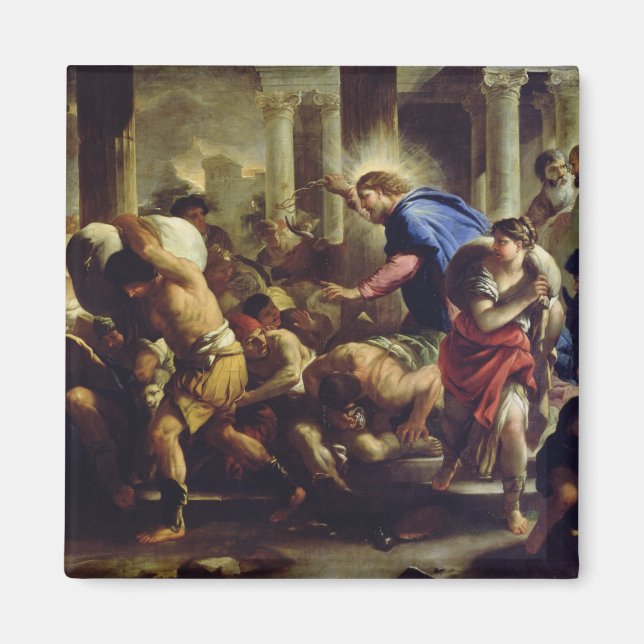 Christ, der die Händler aus dem Tempel treibt Magnet (Vorne)