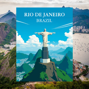 Christ der Erlöser, Brasilien Rio de Janeiro Vinta Postkarte