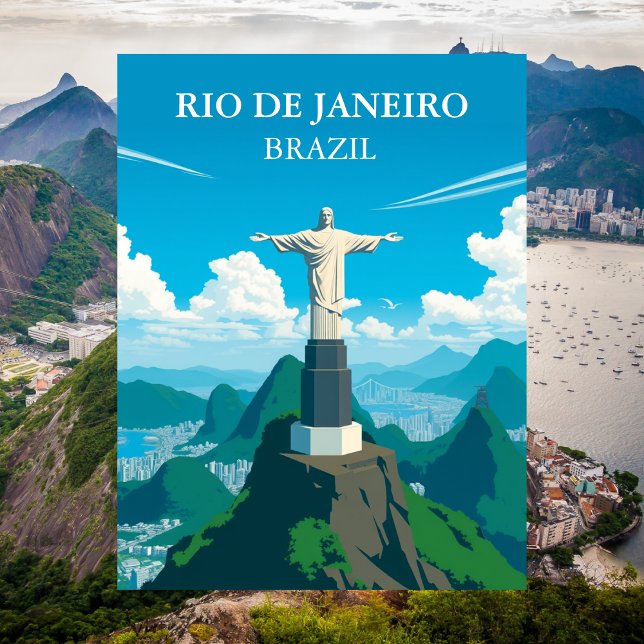 Christ der Erlöser, Brasilien Rio de Janeiro Vinta Postkarte (Von Creator hochgeladen)