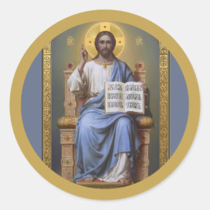 Christ der Lehrer / Allmächtiges Osterposter Runder Aufkleber