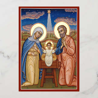 Christ der Neudämmerung Folien Feiertagskarte