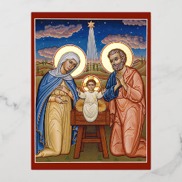 Christ der Neudämmerung Folien Feiertagspostkarte