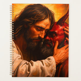 Christ Embracing Lucifer Day Planner Hard Cover Planer