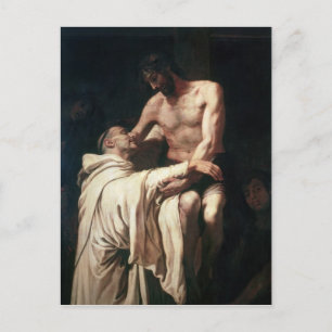 Christ Embracing St. Bernard Postkarte