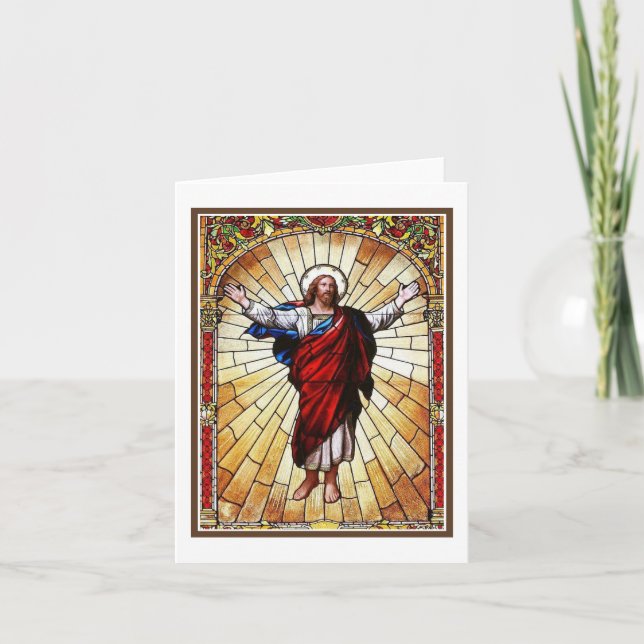 CHRIST-Fenster aus festem Glas Karte (Vorderseite)