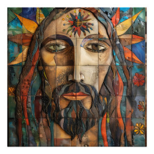 Christ Folk Mosaic Fotodruck