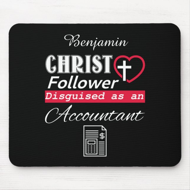 Christ Follower als Buchhalter Christlich getarnt Mousepad (Vorne)
