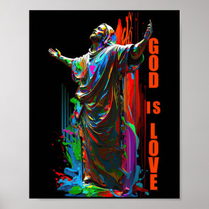 Christ God is Liebe Graffiti Design for Christlich Poster