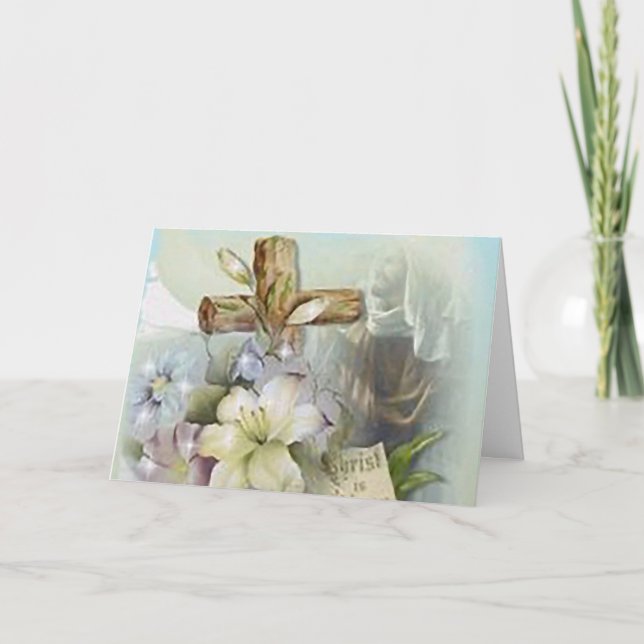 "Christ hebt die ganze Dunkelheit" Osterkarte (Vorderseite)